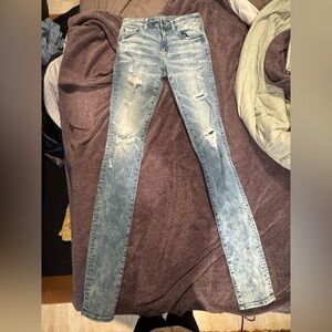 Men’s American Eagle Distressed Stacked Skinny Young Money Jeans - 32x36